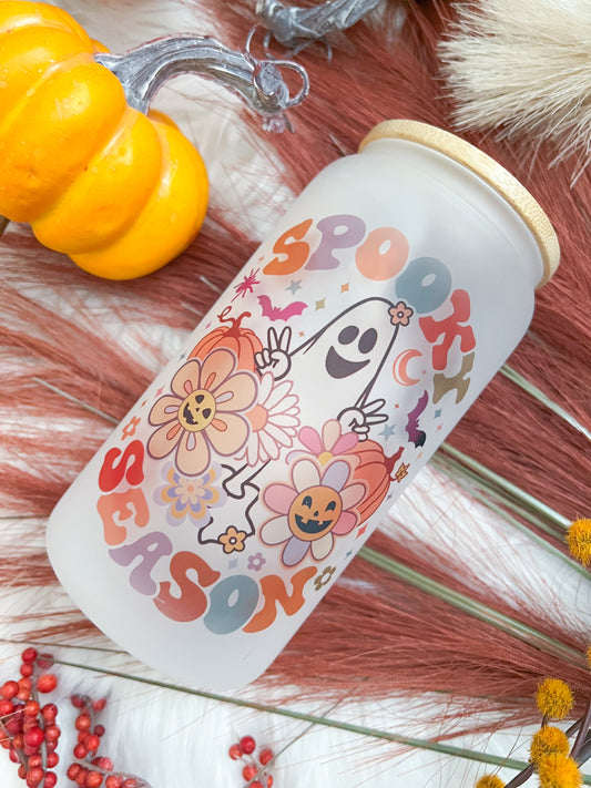Spooky Season Glass Can