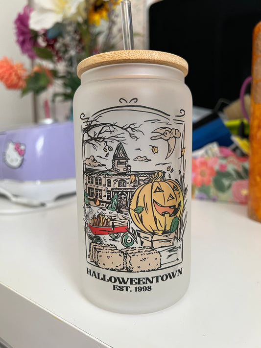 Halloween Glass Can