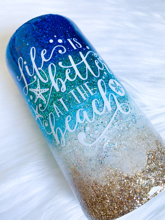 Beach Glitter Tumbler