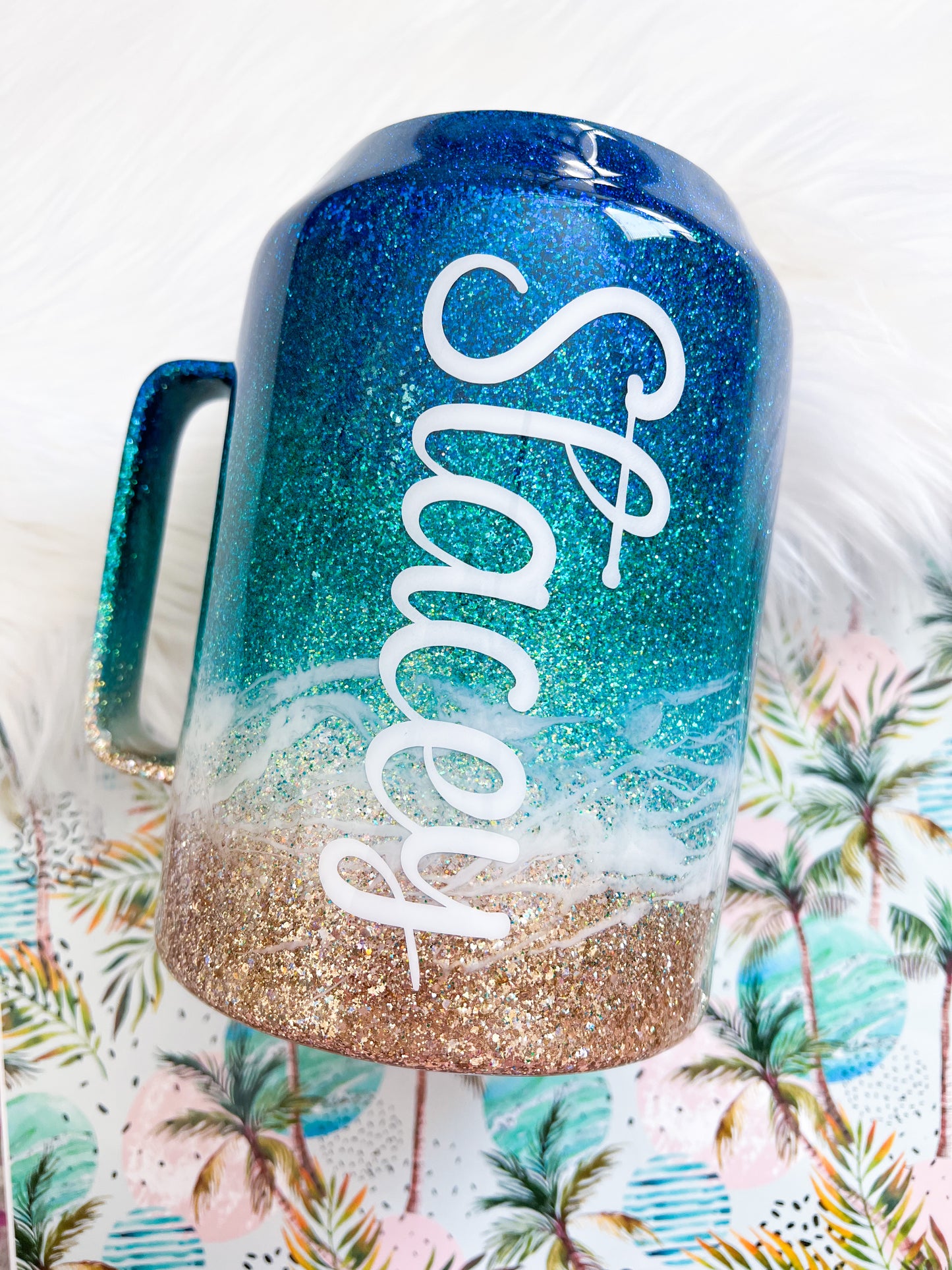Beach Glitter Tumbler