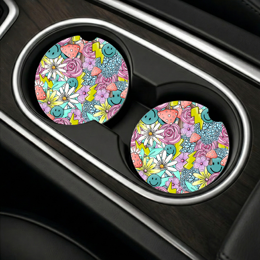Funky Floral Car Coaster