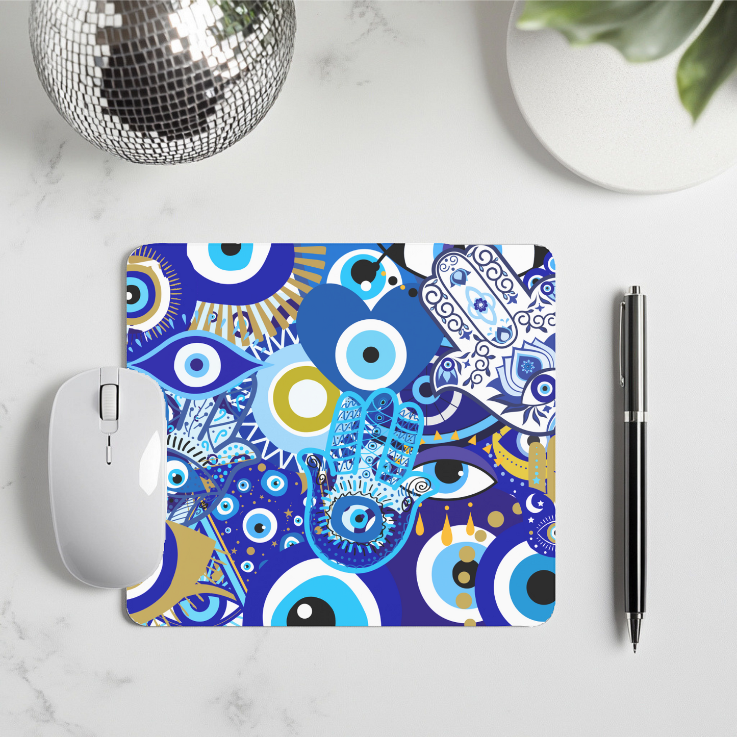 Hamsa Evil Eye Mouse Pad