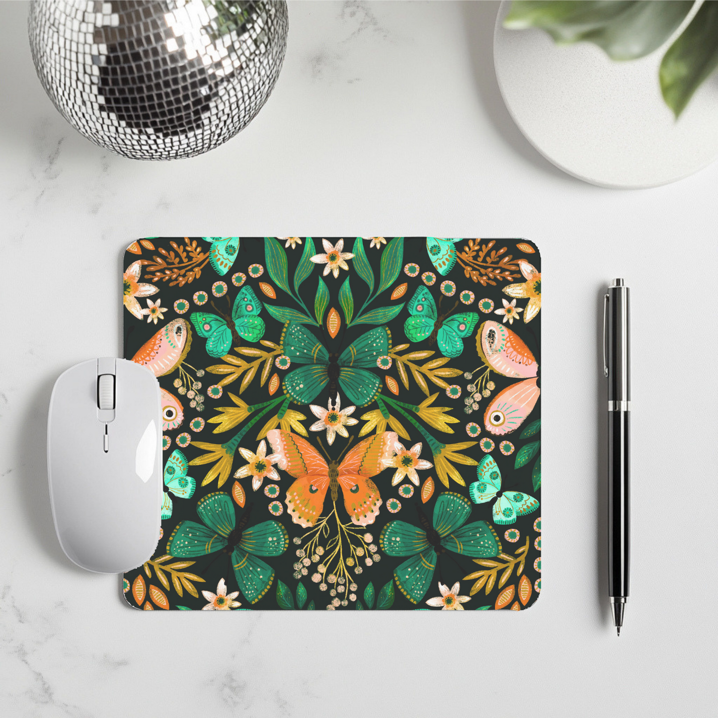 Butterfly Floral Mouse Pad