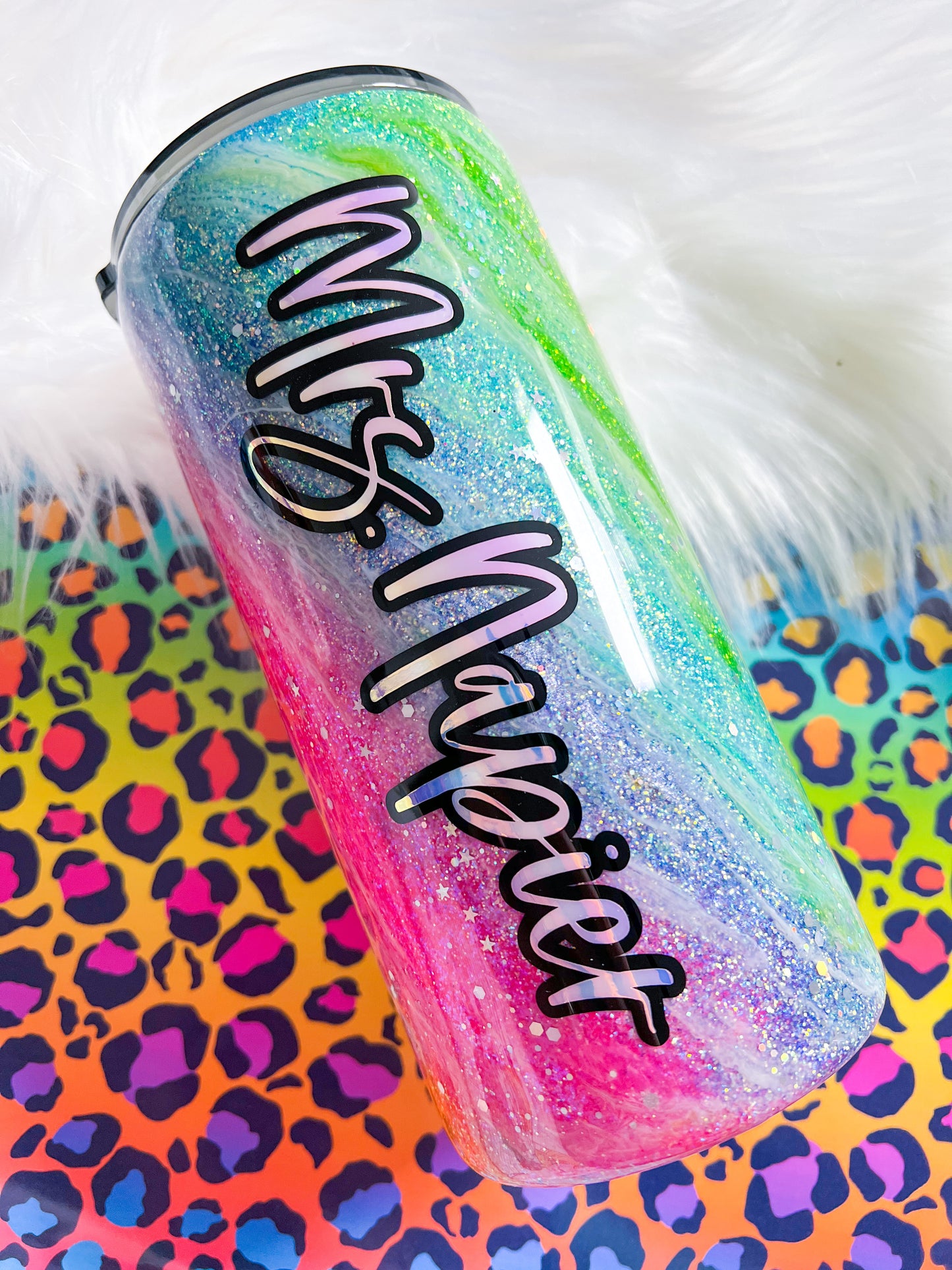 Rainbow Glitter Milky Way Tumbler