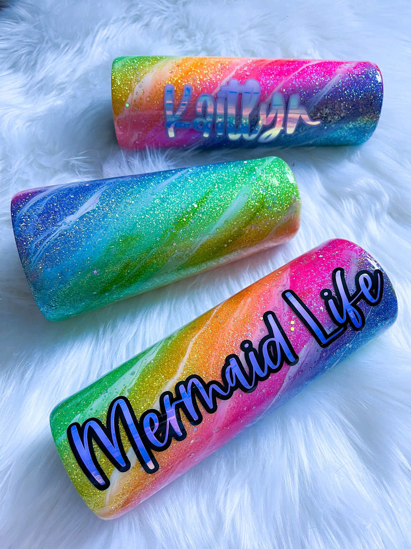 Rainbow Glitter Milky Way Tumbler
