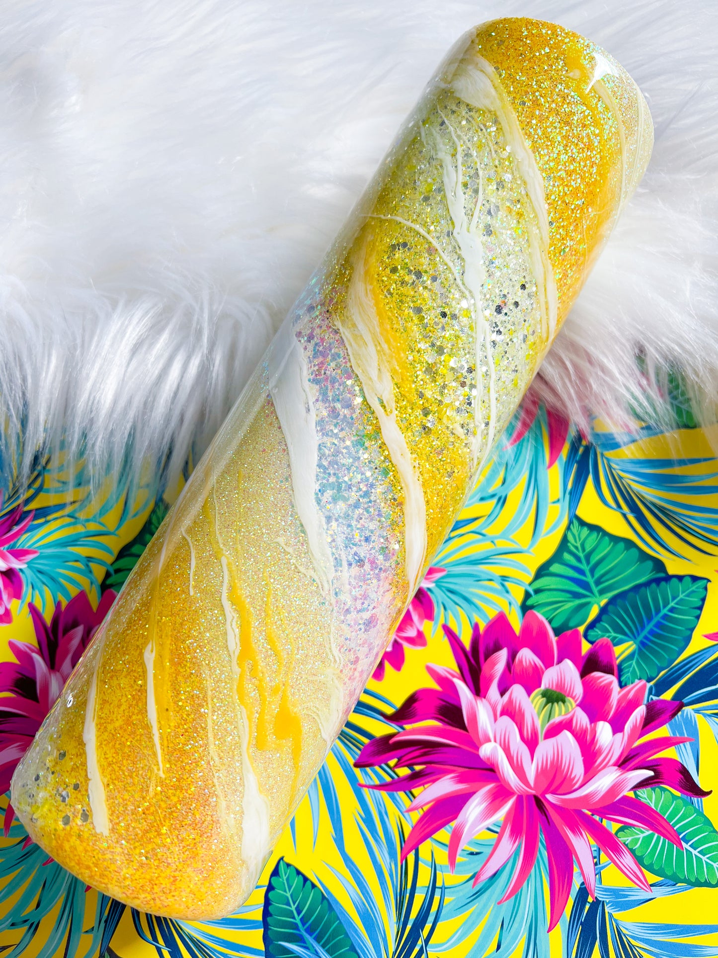 Yellow Glitter Milky Way Tumbler