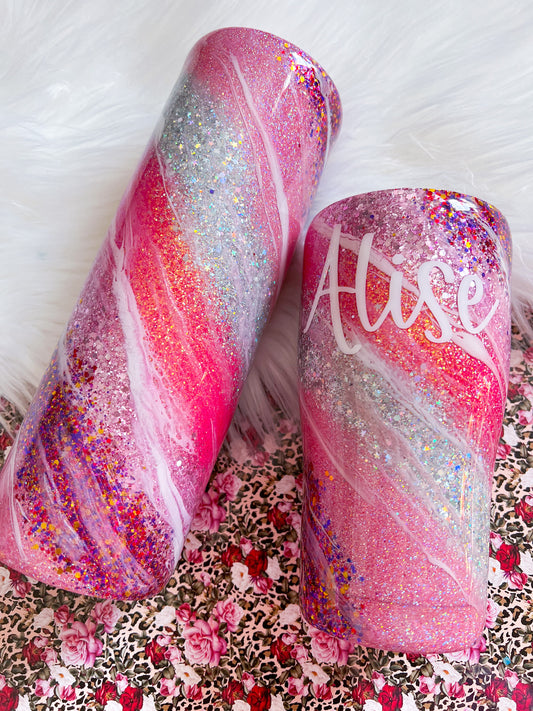 Pink Glitter Milky Way Tumbler
