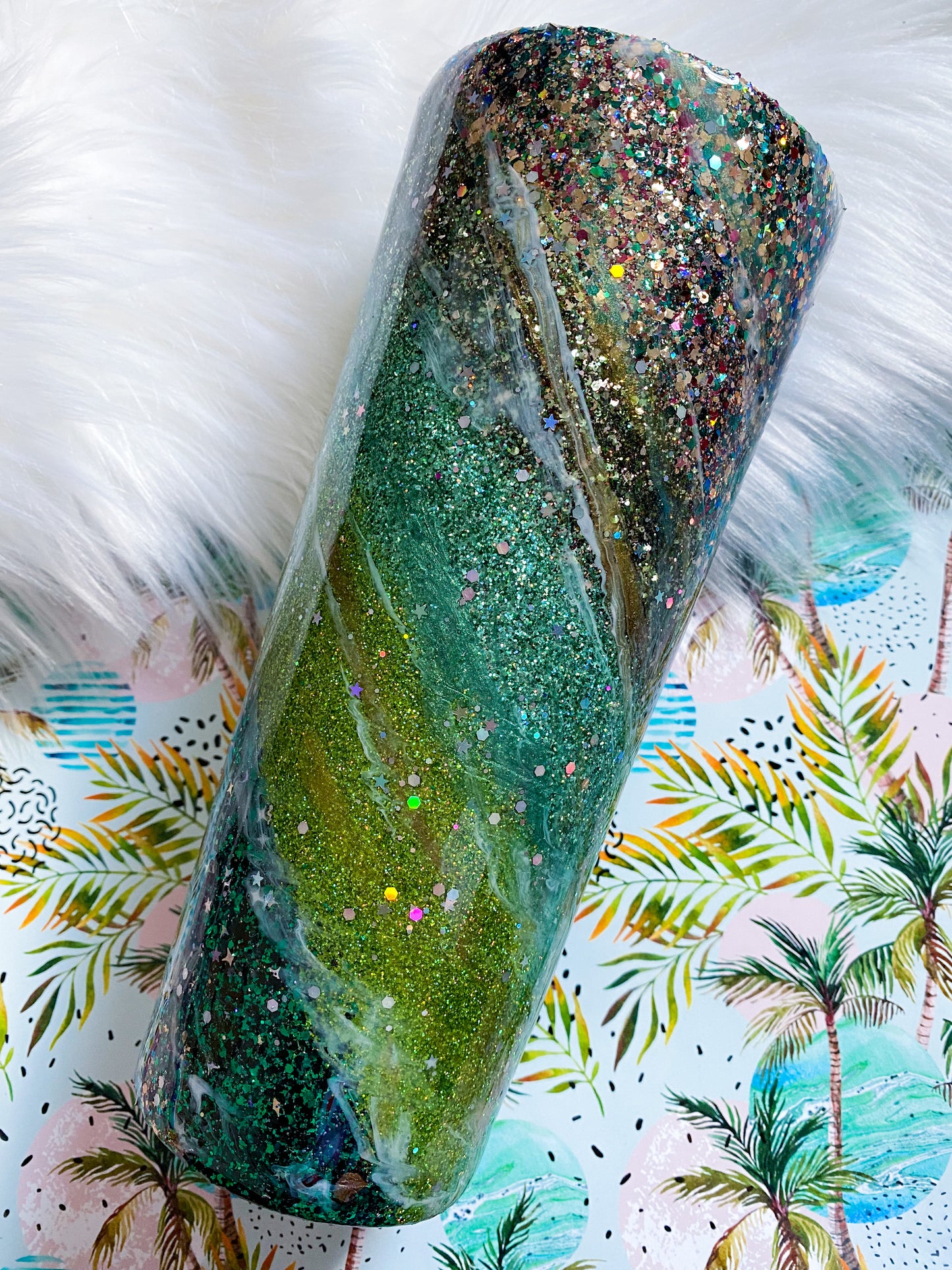 Green Glitter Milky Way Tumbler