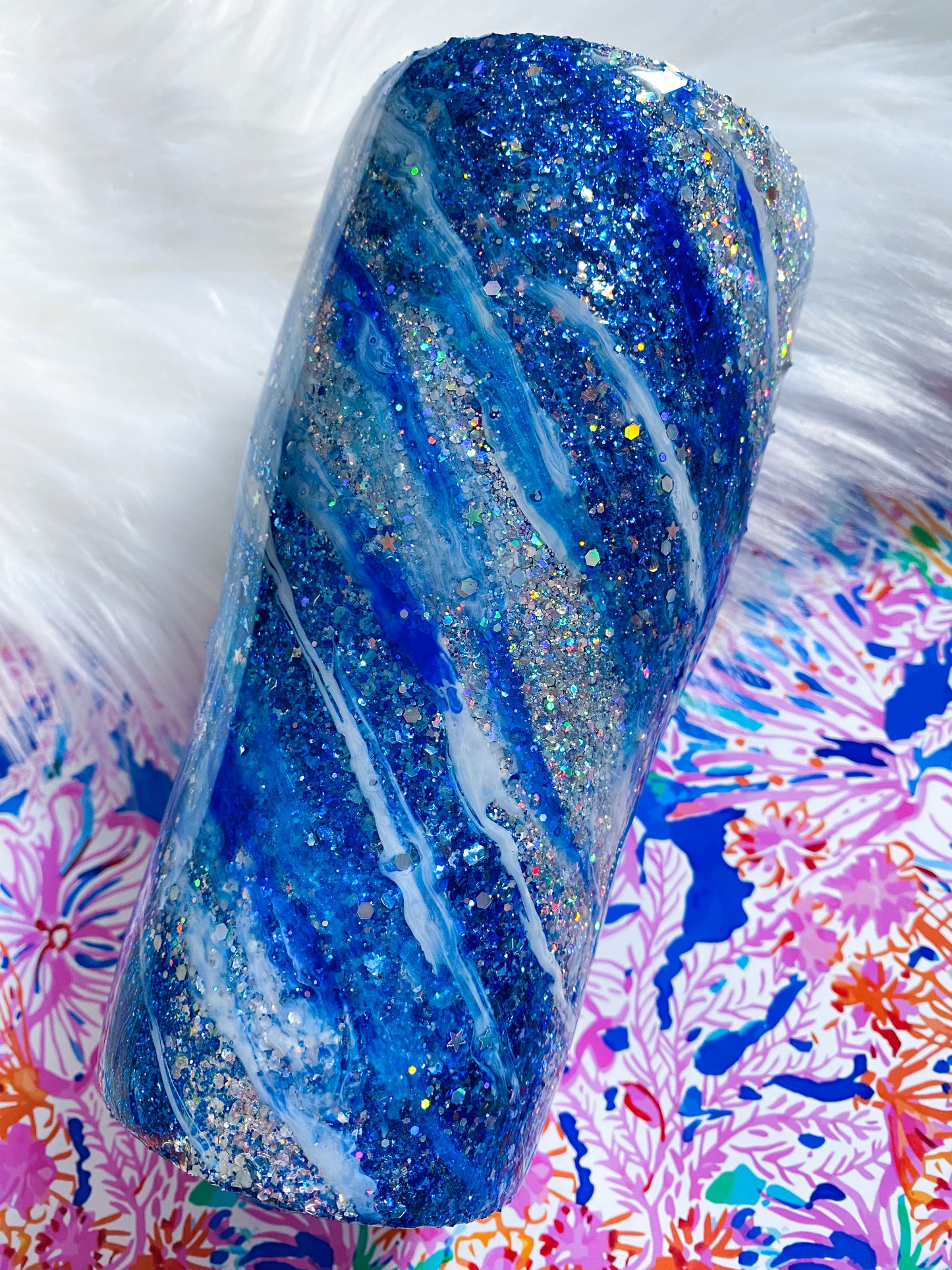 Blue Glitter Milky Way Tumbler