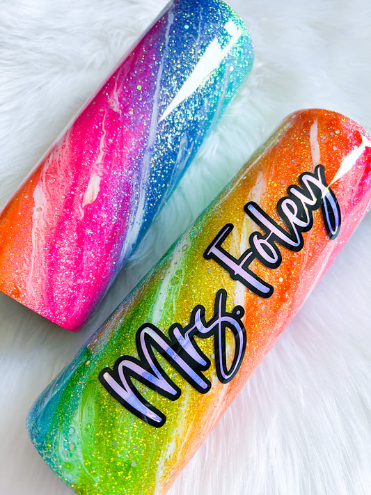 Rainbow Glitter Milky Way Tumbler
