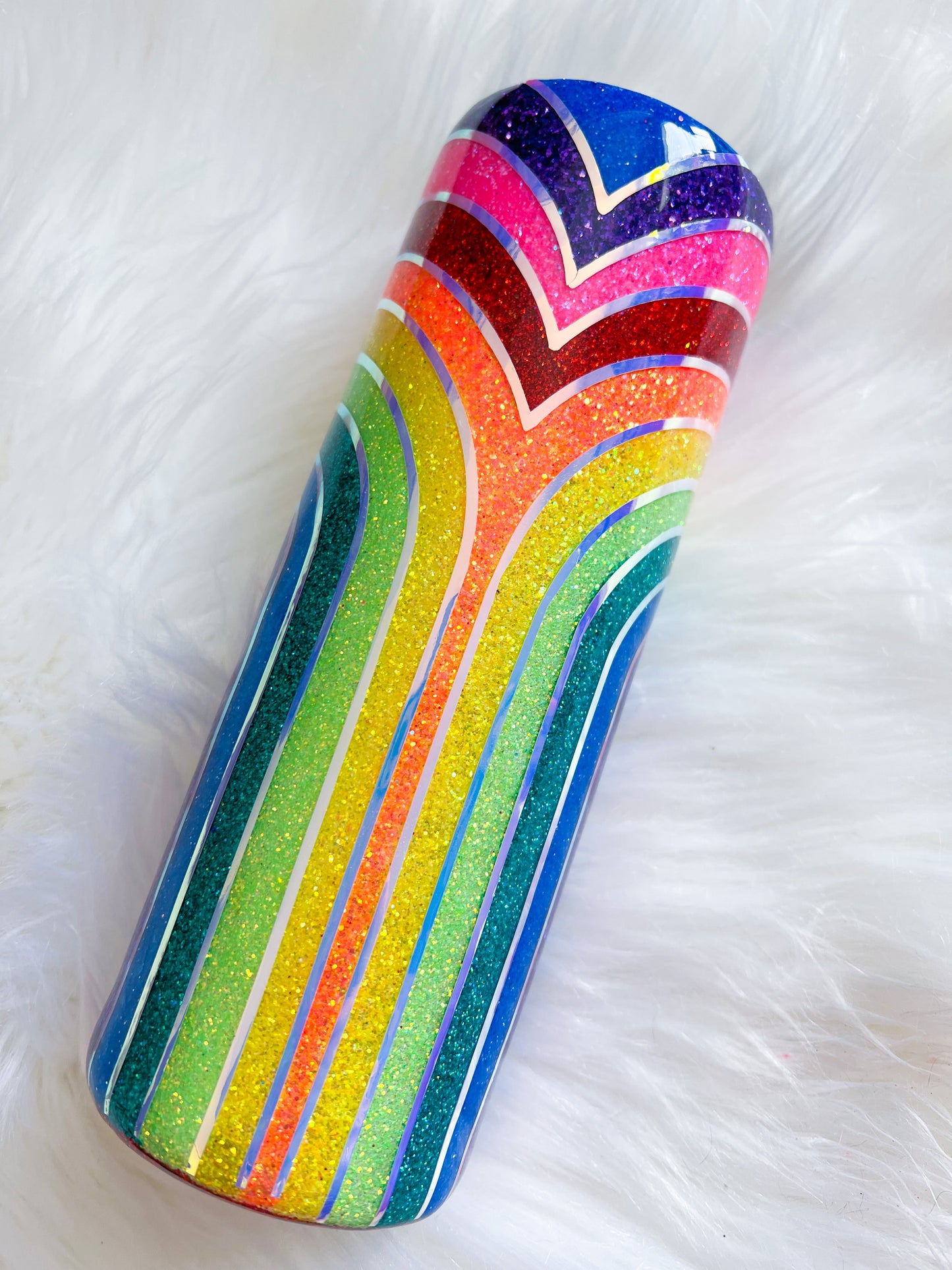 Rainbow Glitter Tumbler