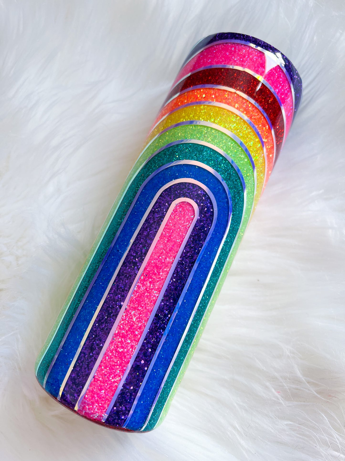 Rainbow Glitter Tumbler