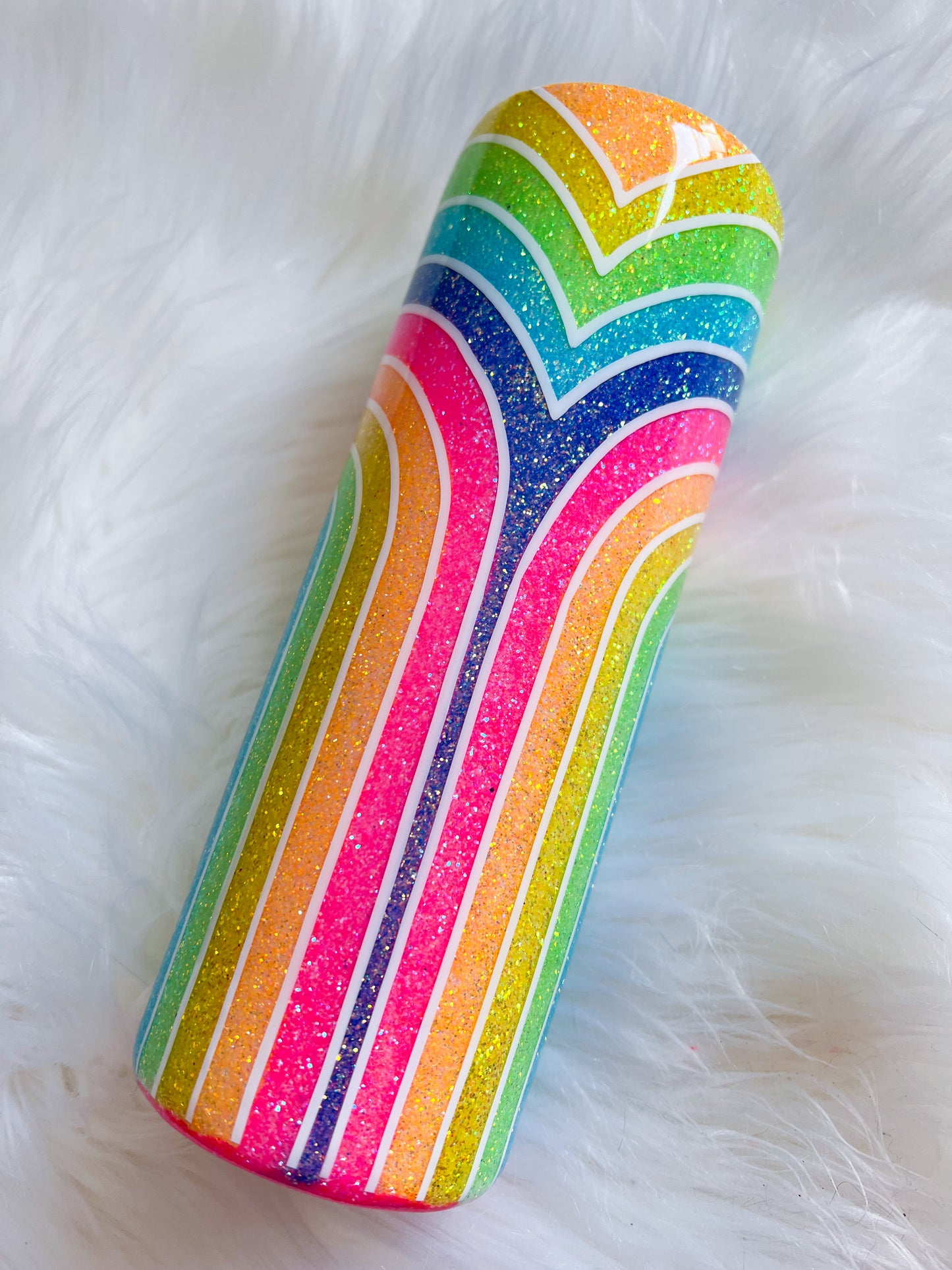 Pastel Rainbow Glitter Tumbler