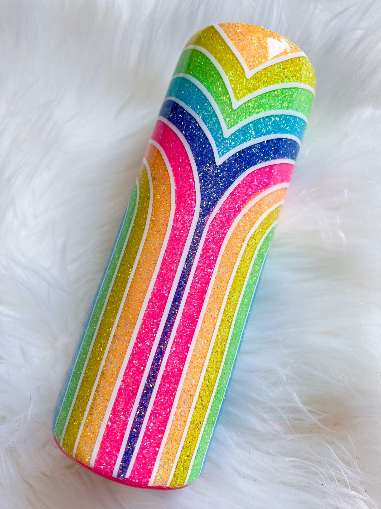 Pastel Rainbow Glitter Tumbler