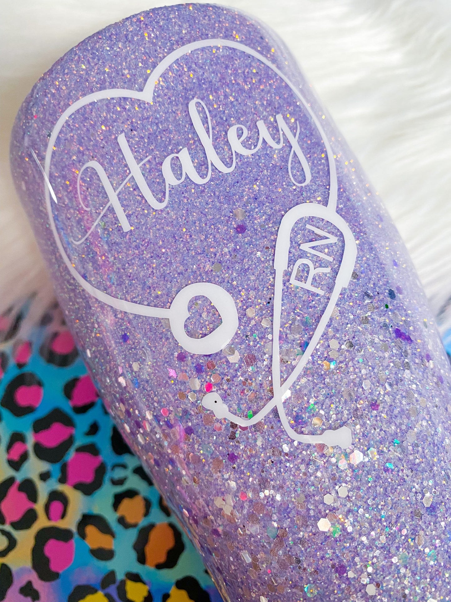 Nurse Appreciation Lilac Ombré Glitter Tumbler