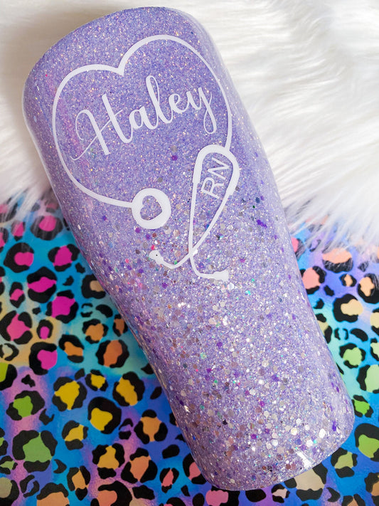 Nurse Appreciation Lilac Ombré Glitter Tumbler