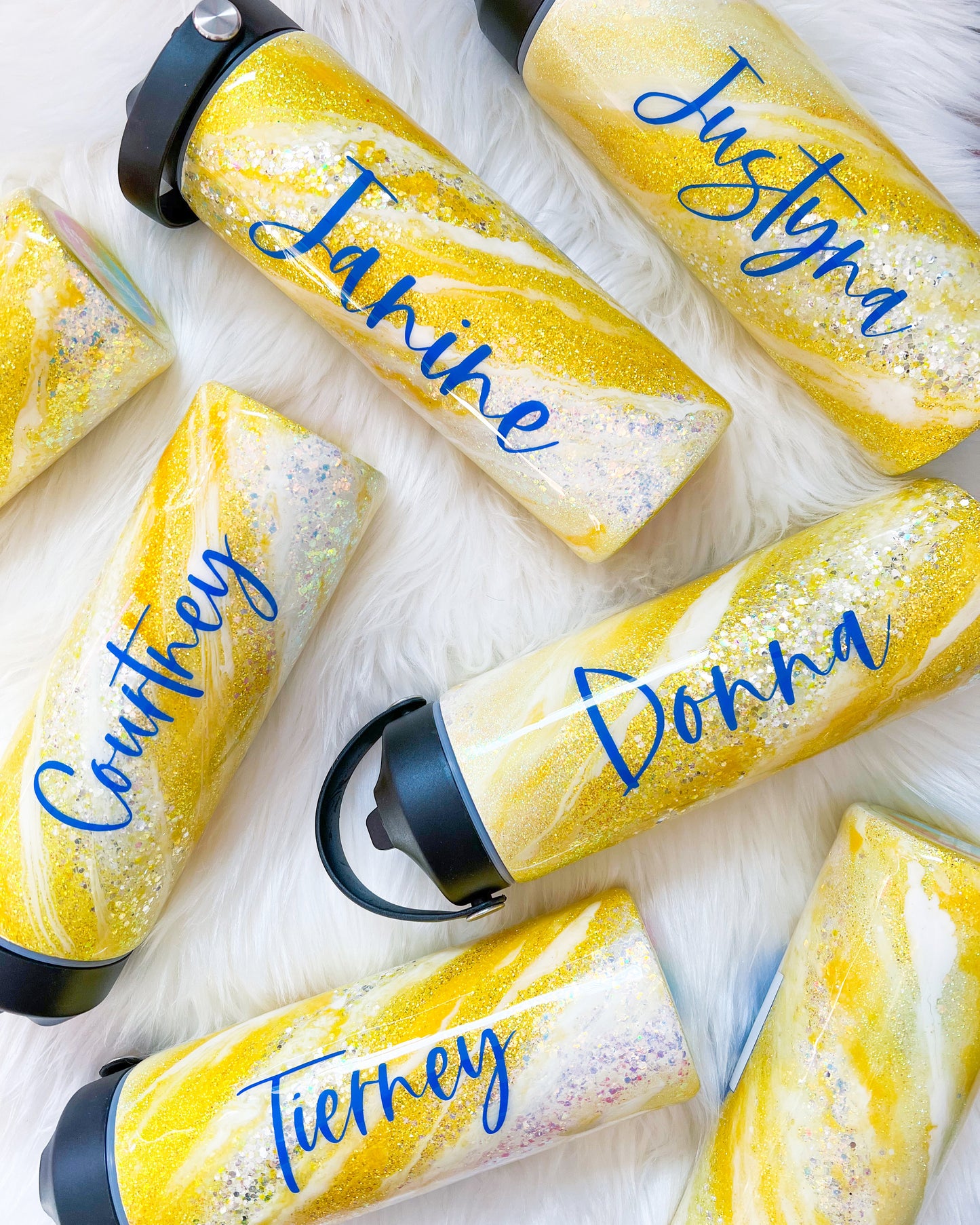 Yellow Glitter Milky Way Tumbler