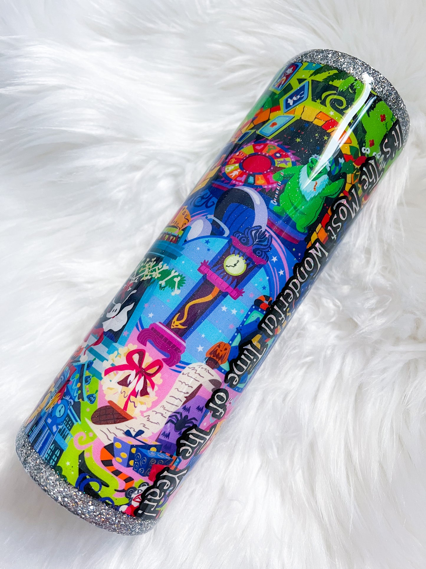 Pumpkin King Fabric Glitter Tumbler