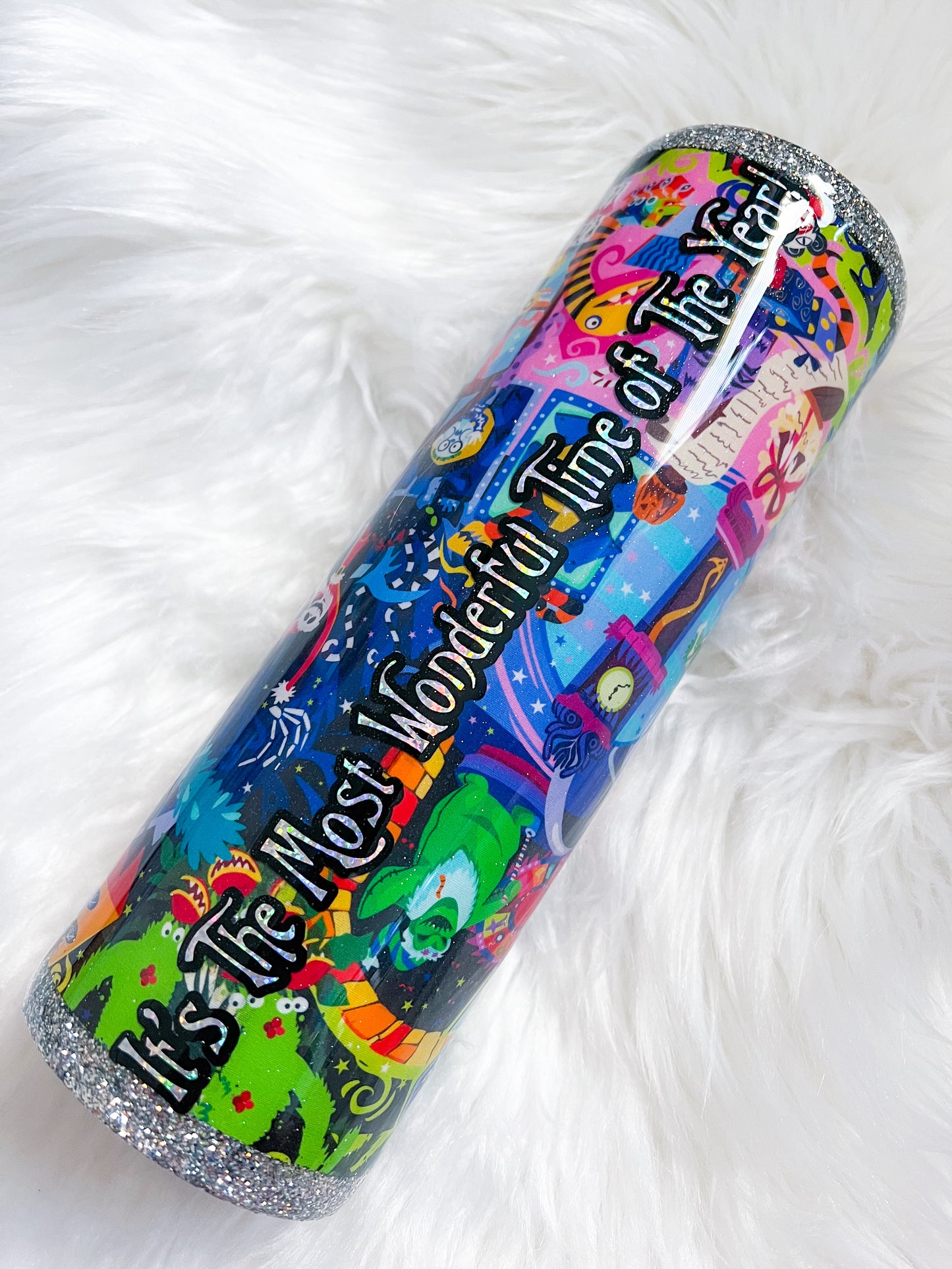 Pumpkin King Fabric Glitter Tumbler