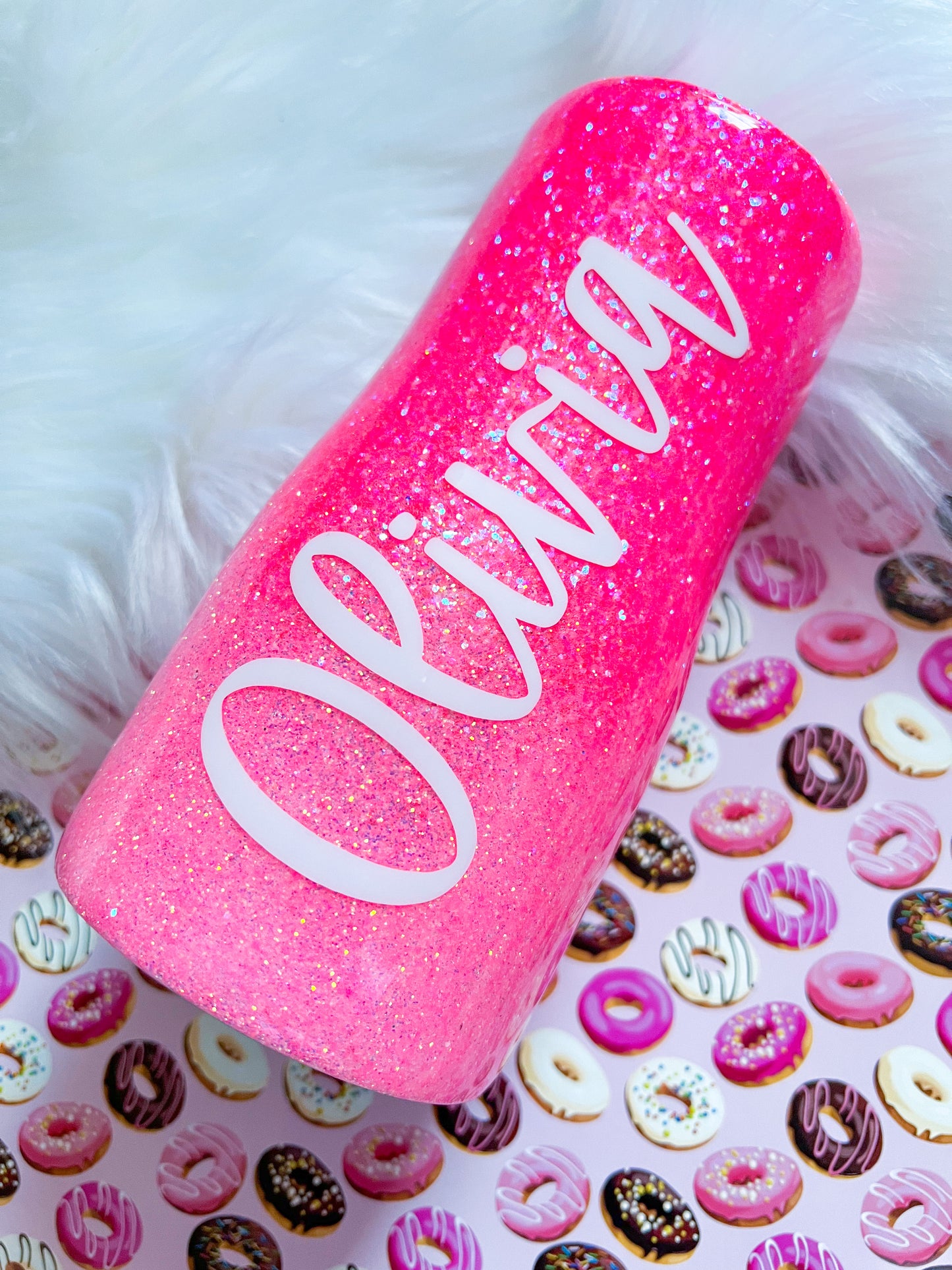 Pink Ombré Glitter Tumbler