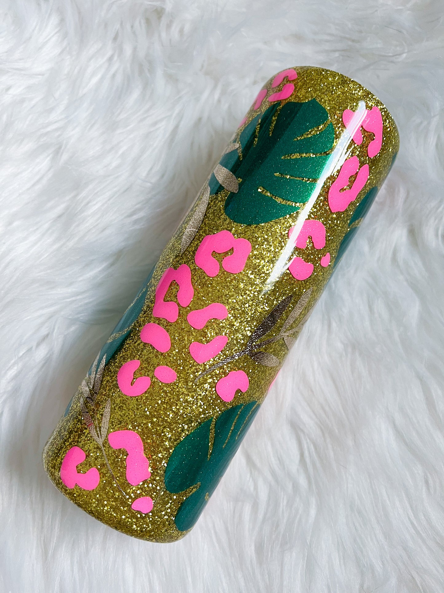 Tropical Glitter Tumbler