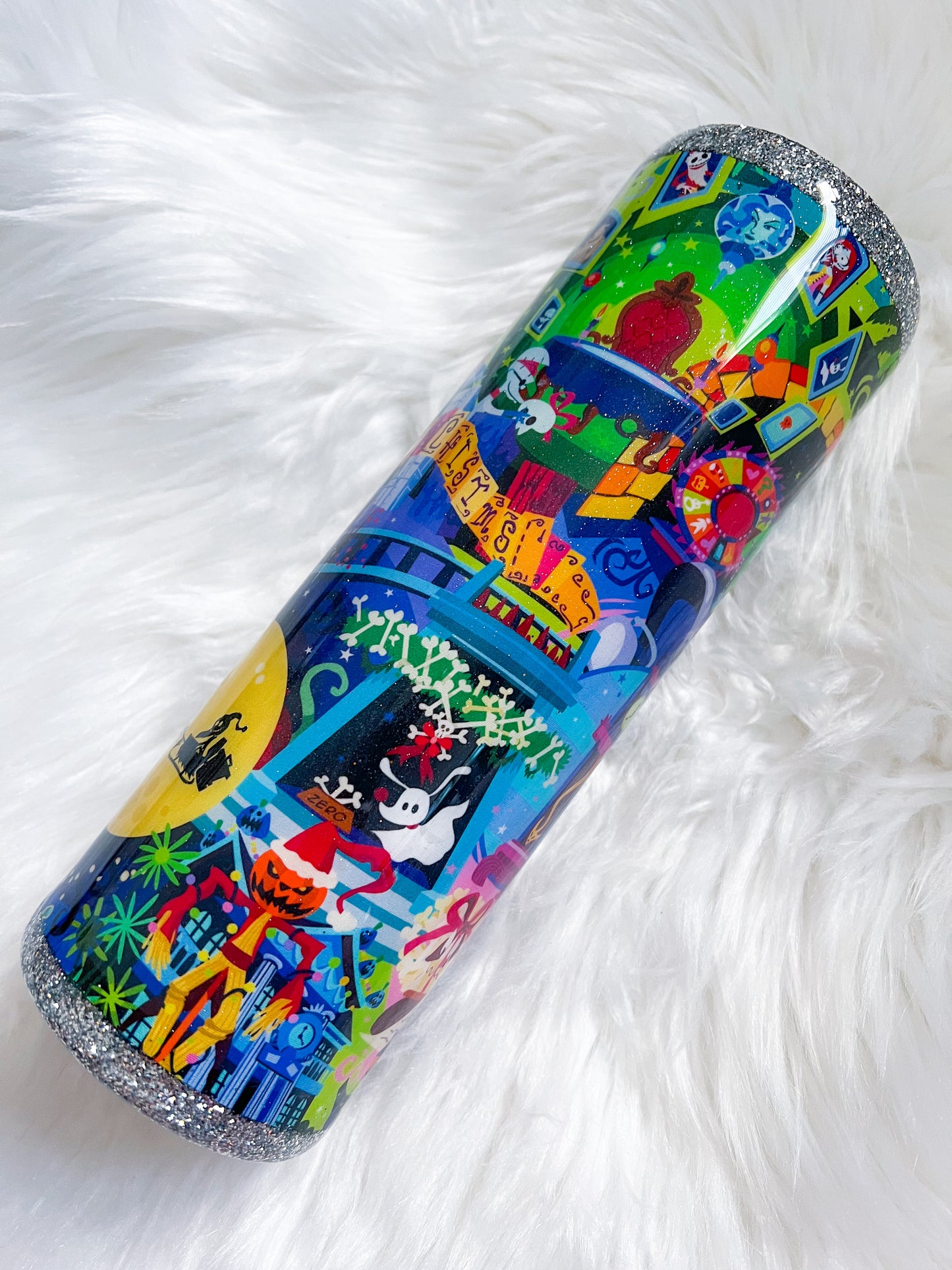 Pumpkin King Fabric Glitter Tumbler