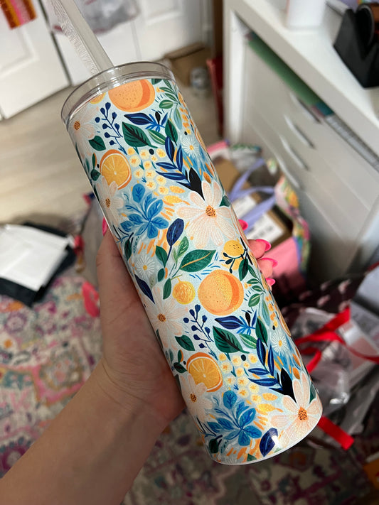 Floral Citrus Tumbler