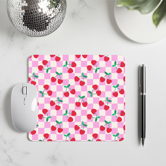 Cherry Checker Mouse Pad