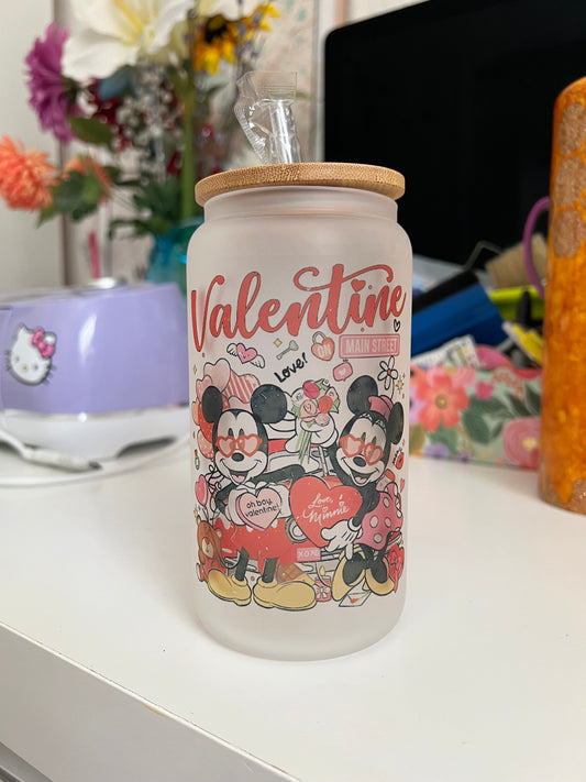 Mouse Valentine Glass Can