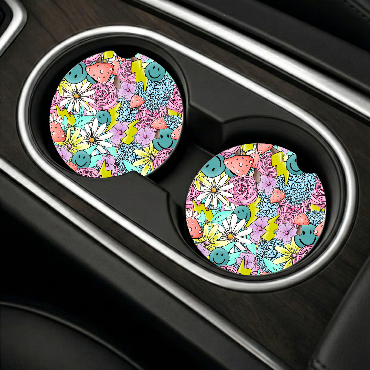 Funky Floral Car Coaster