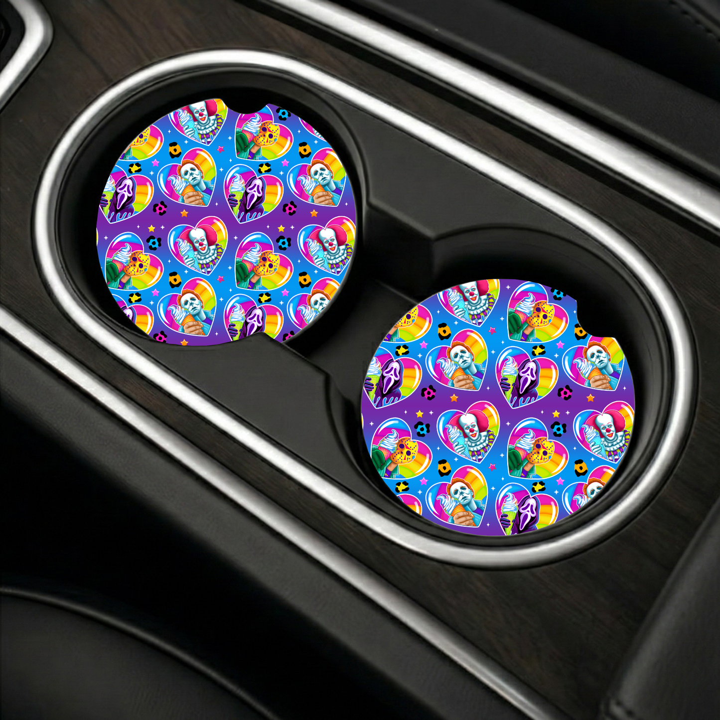Rainbow Horror Car Coaster
