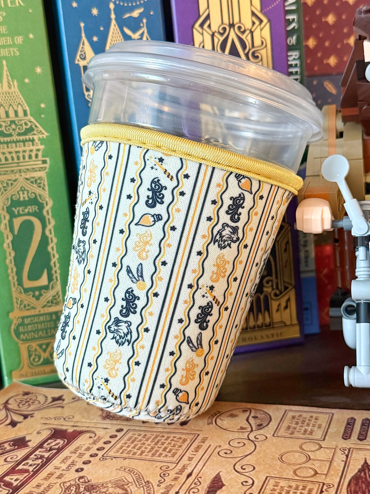 Yellow Badger Wizard House Cup Sleeve