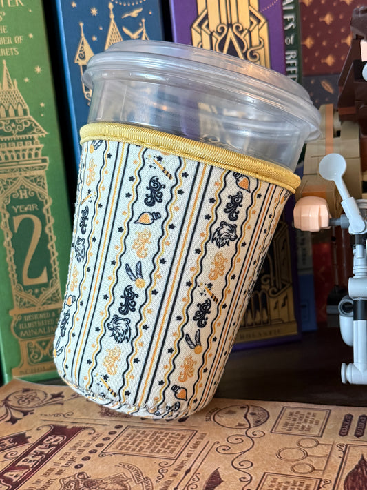 Yellow Badger Wizard House Cup Sleeve