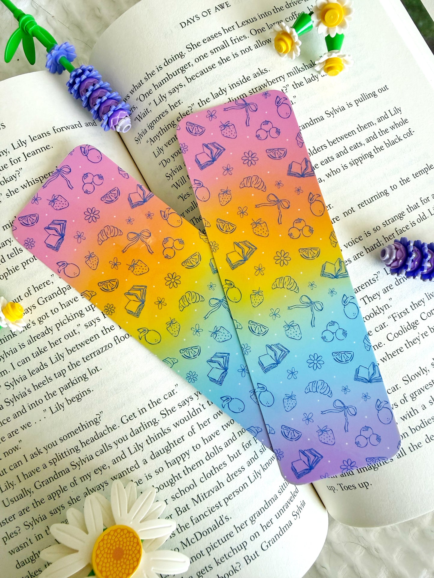 Rainbow Bookish Picnic Bookmark
