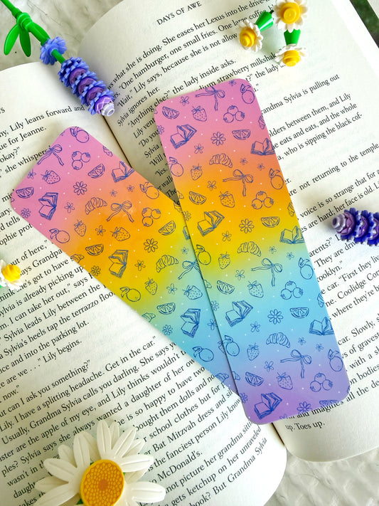 Rainbow Bookish Picnic Bookmark