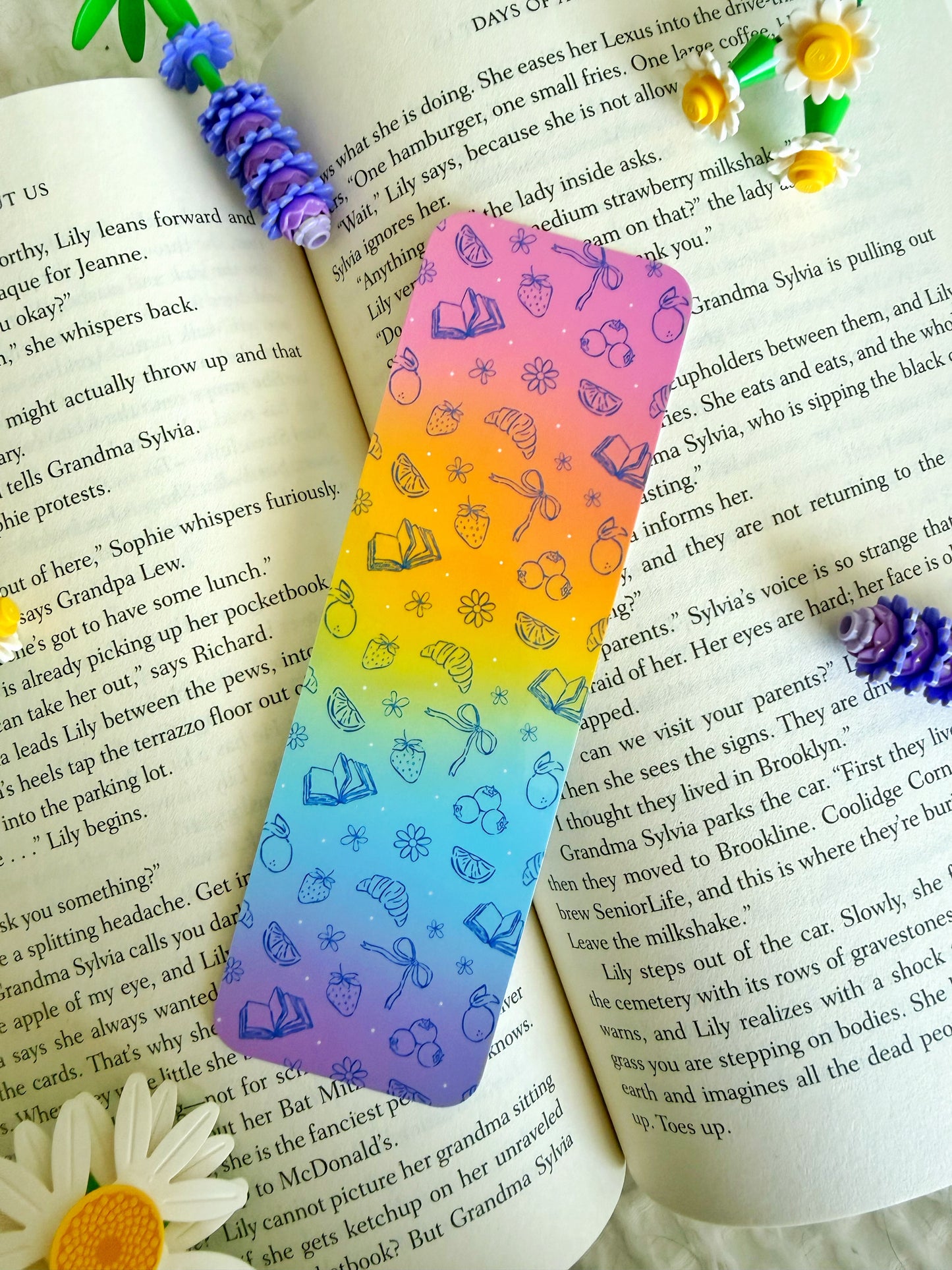 Rainbow Bookish Picnic Bookmark