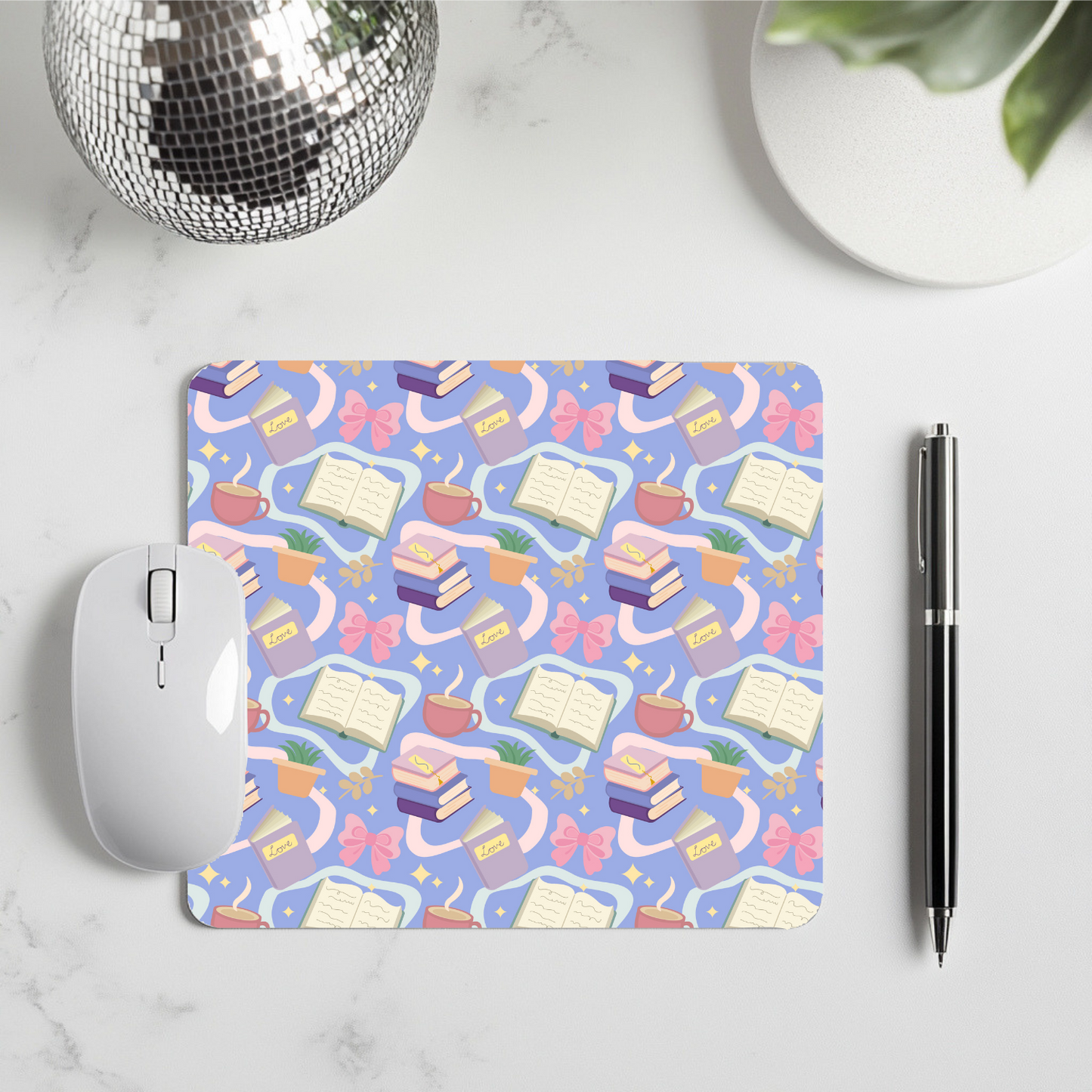 Purple Bookish Mouse Pad