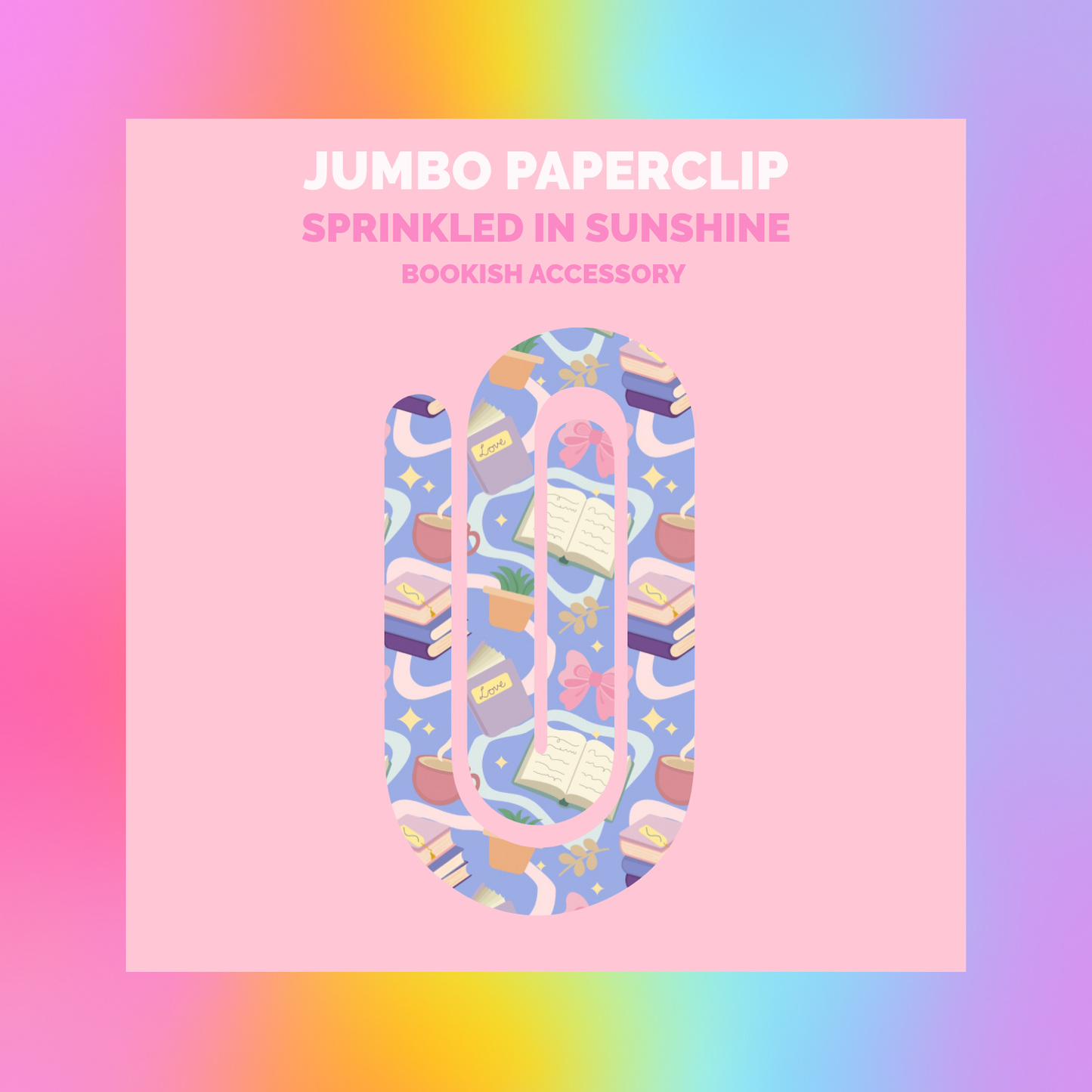 Purple Bookish Jumbo Paperclip