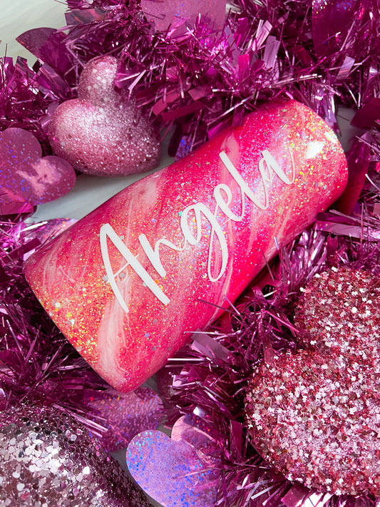 Neon Pink Glitter Milky Way Tumbler