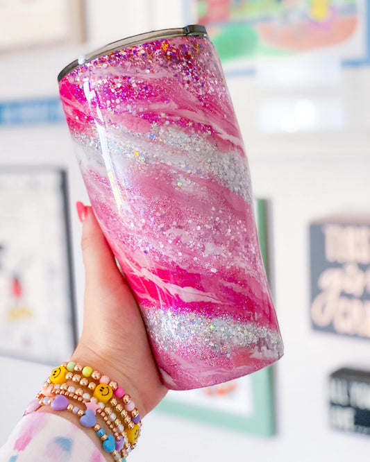 Pink Glitter Milky Way Tumbler