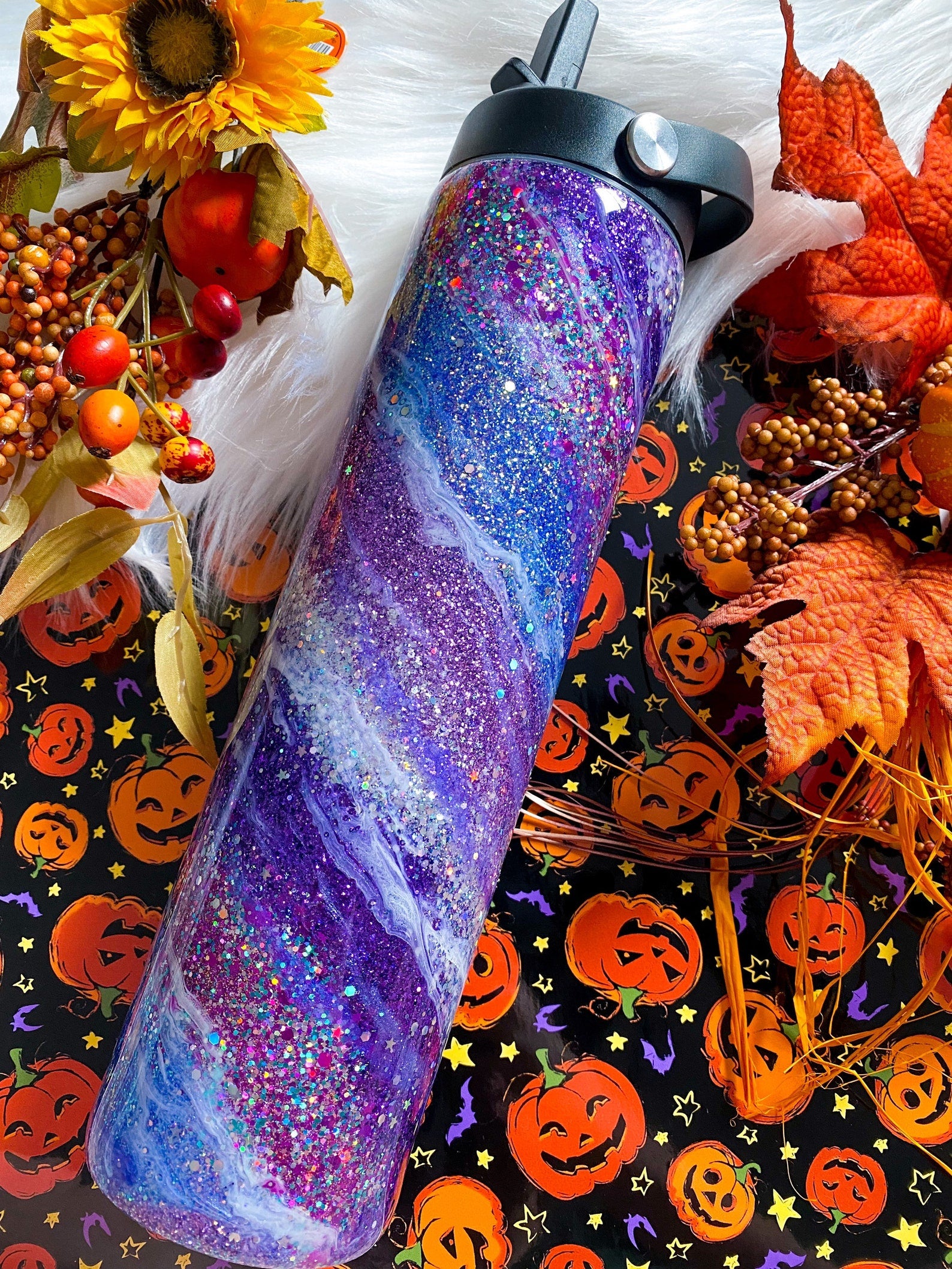 Purple Glitter Milky Way Tumbler – sprinkledinsunshine