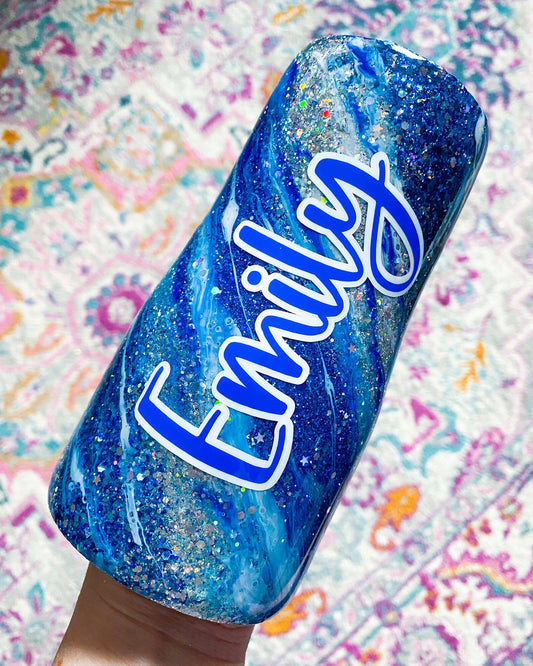 Blue Glitter Milky Way Tumbler