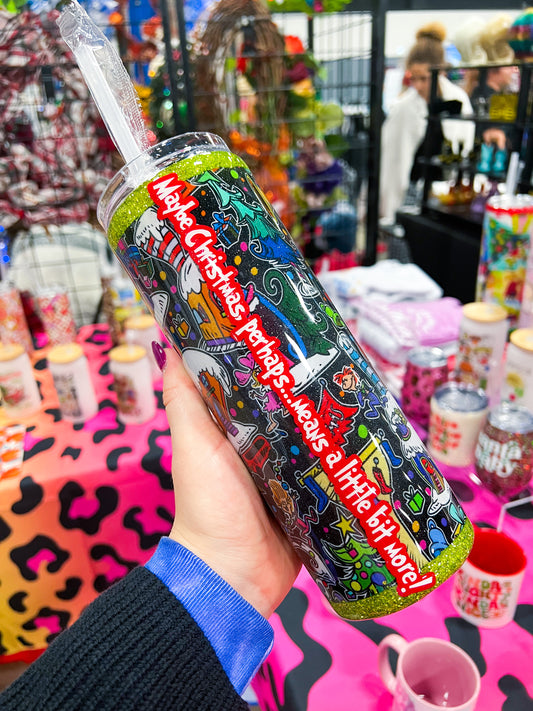 Whoville Christmas Glitter Tumbler