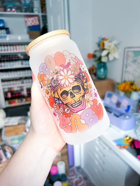 Spooky Babe Glass Can