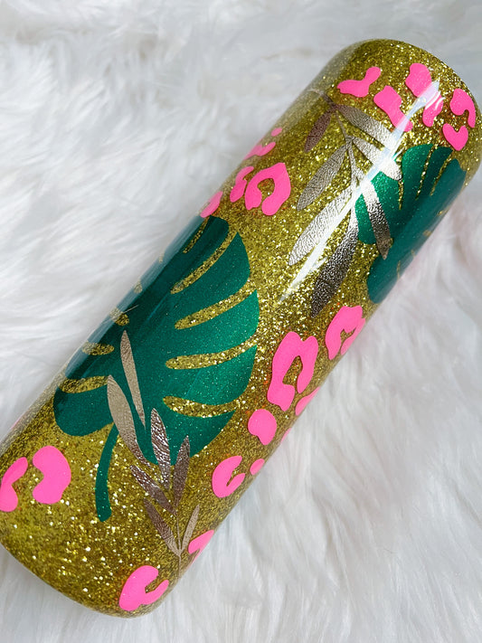 Tropical Glitter Tumbler