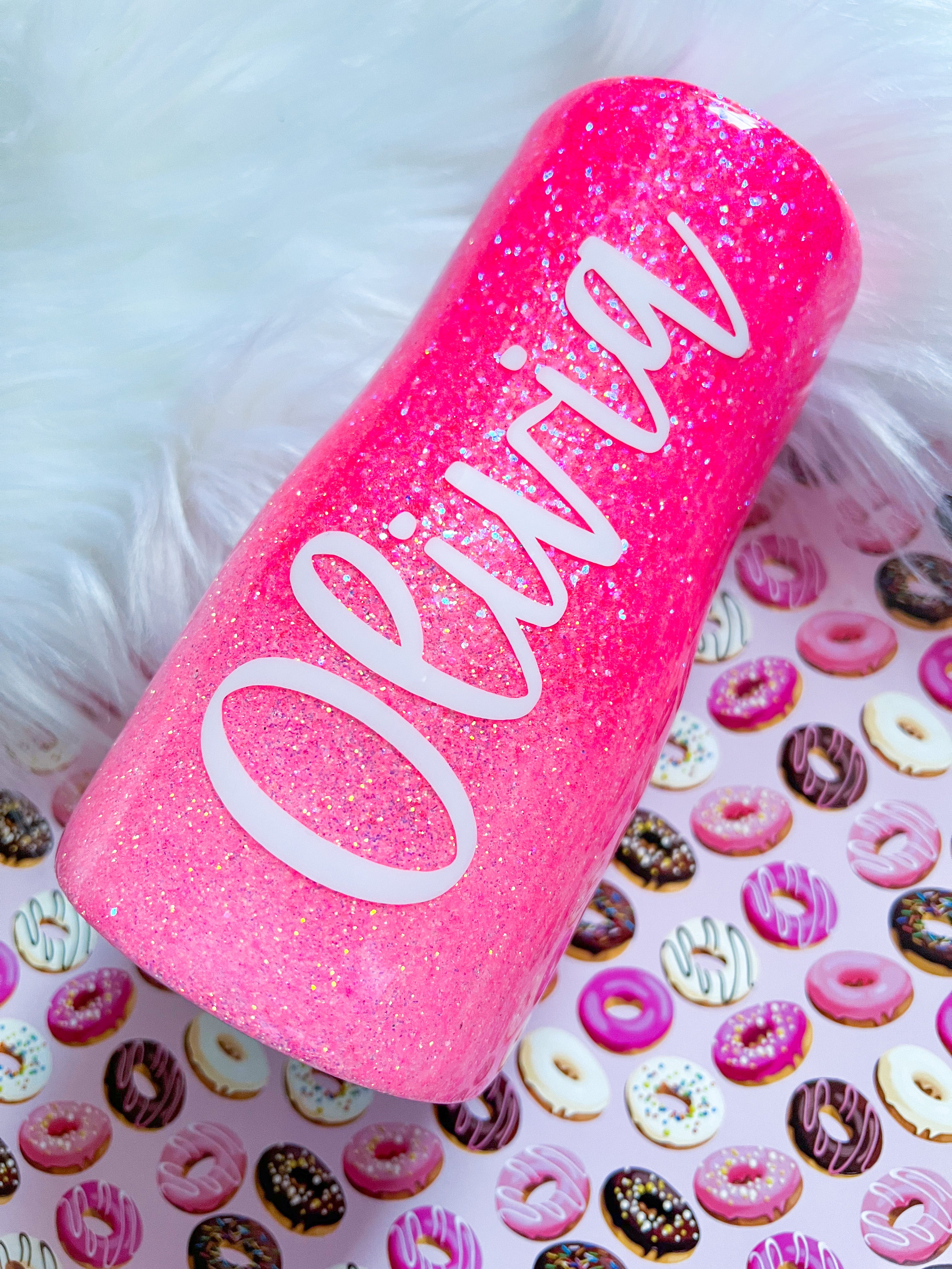 Pink Ombré 2024 Glitter Tumbler