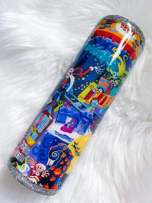 Pumpkin King Fabric Glitter Tumbler