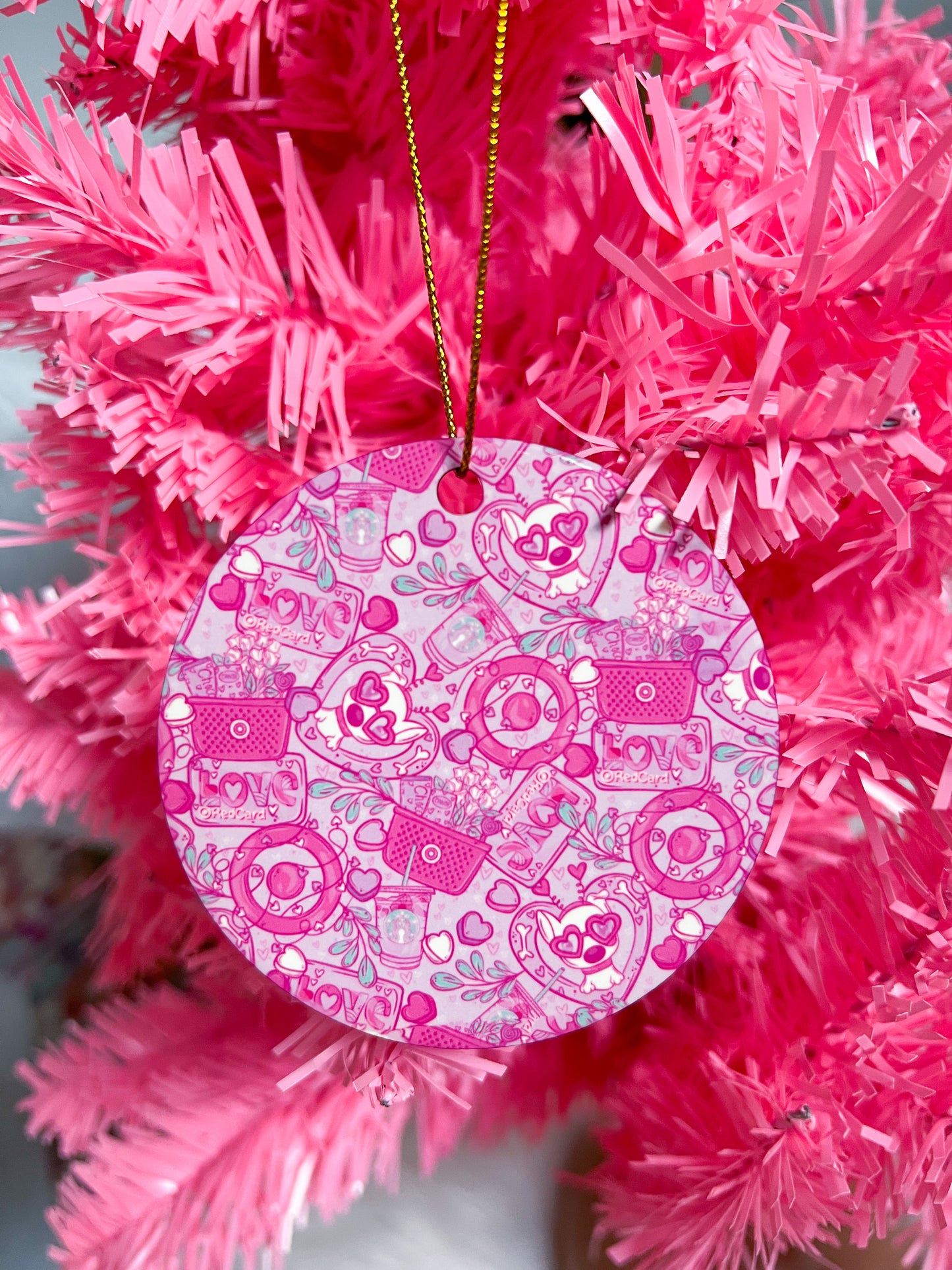 Pink Bullseye Ornament