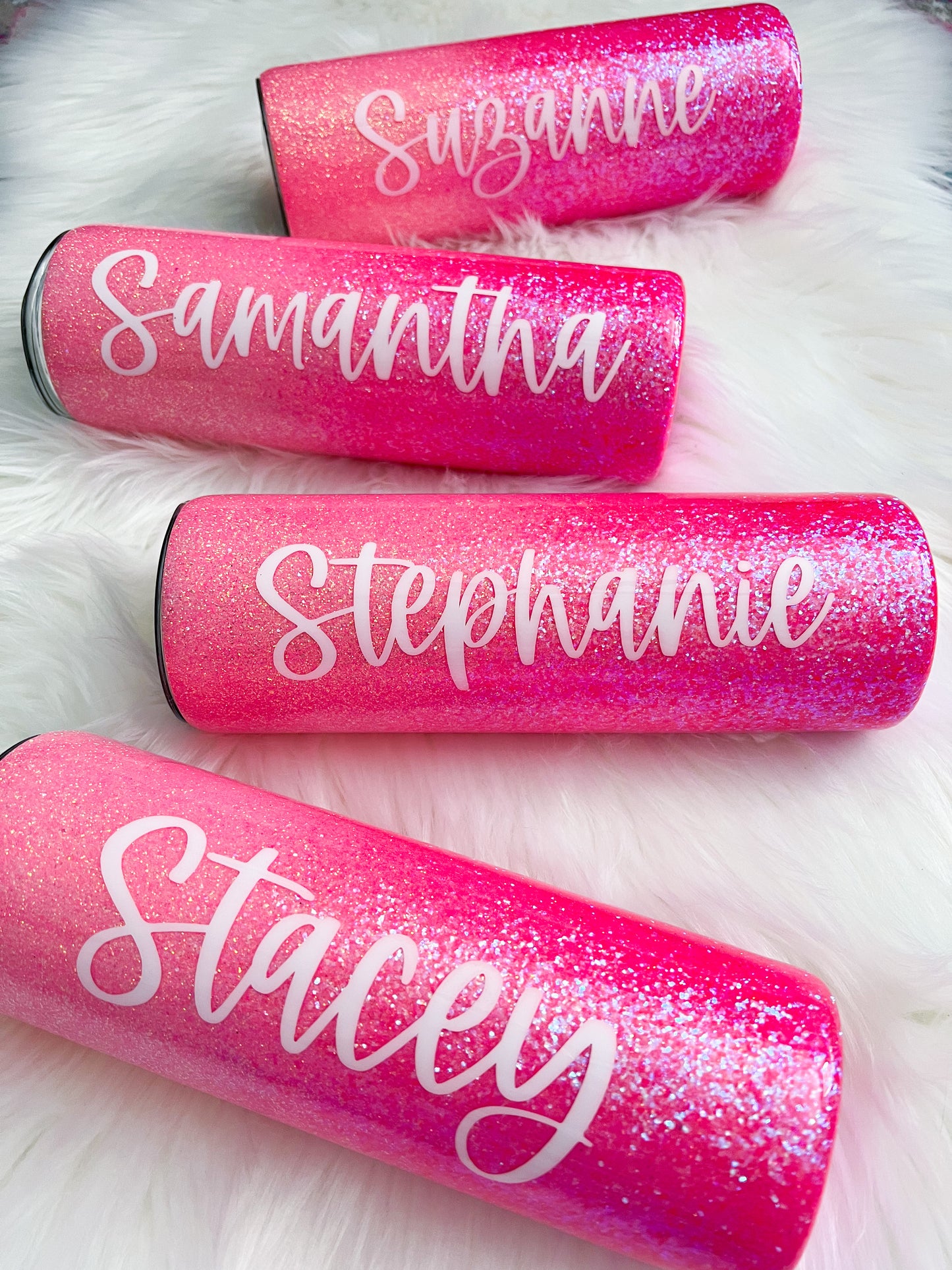 Pink Ombré Glitter Tumbler